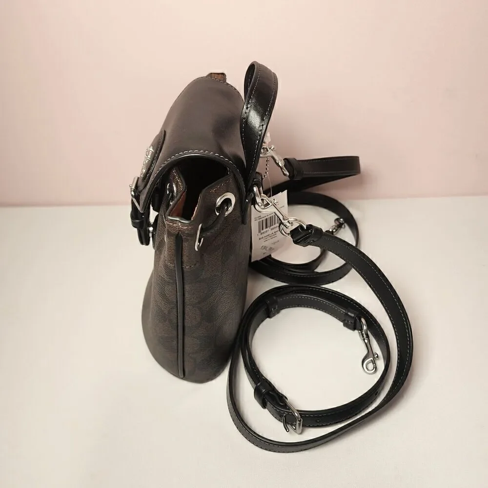 NWT Coach CL458 Amelia Backpack Signature Canvas & Leather Brown